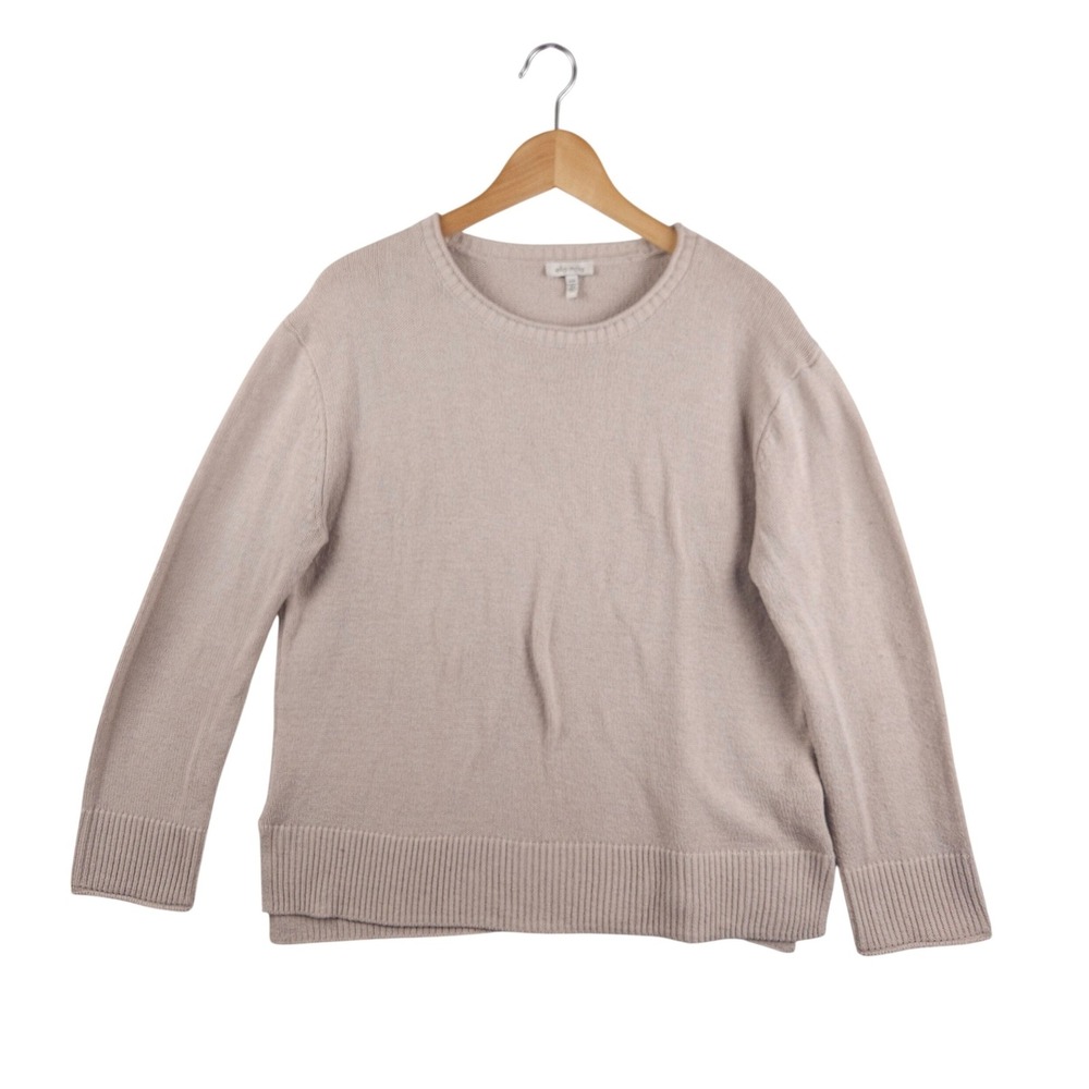 Ella Moss Sweater Womens Medium Tan‎ Beige Crewneck Pullover Knit Long Sleeve M